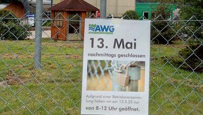 Bild vergrößern: 2022-05-06 PM Recyclinghöfe am 13. Mai nachmittags geschlossen