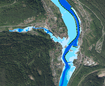 Bild vergrößern: Hochwassergefahrenkarte HQextrem