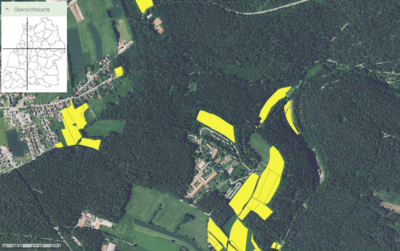Bild vergrößern: Ausschnitt Erosionskarte (Quelle: Kartenviewer Erosionskulisse Wasser - LEL Schwäbisch Gmünd)