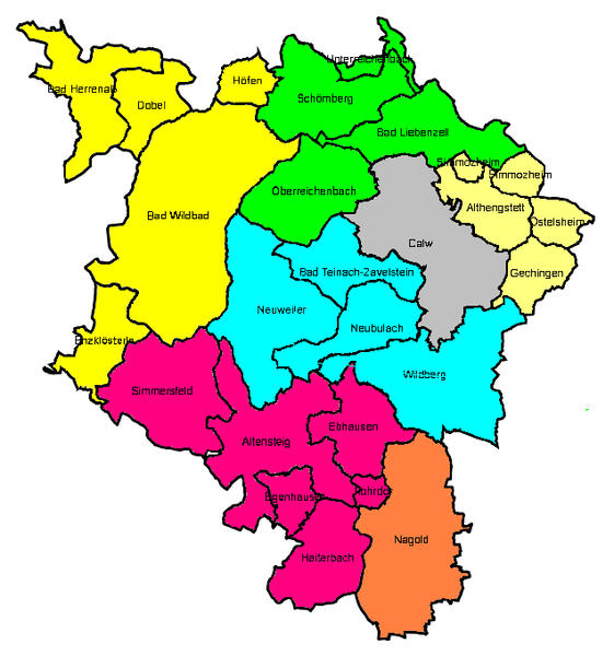 Bild vergrößern: Wahlkreiskarte 2024 (2019) (2014) (2009) (2004) bunt